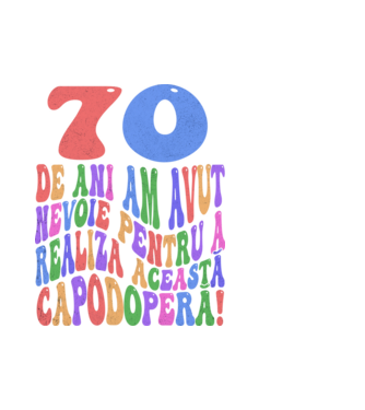 Realiza această capodoperă 70 model alb pe tricou
