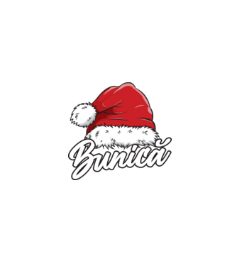 bunică Santa Hat model negru pe tricou