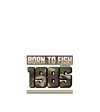 Born to fish since 1985 model negru pe tricou
