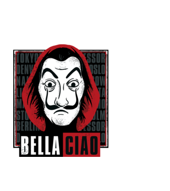 bella ciao dali model alb pe tricou