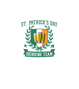 St Patrick Drinking team model alb pe tricou