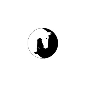 Lovas ying-yang model alb pe tricou