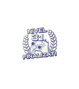 Nivel 31 finalizat! model negru pe tricou