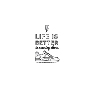 Life is better running shoes model roz neon pe tricou