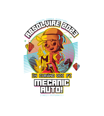 absolvire 2023 mecanic auto model alb pe tricou