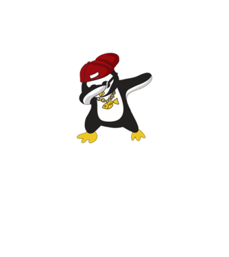 Pinguin DAB model gri pe tricou