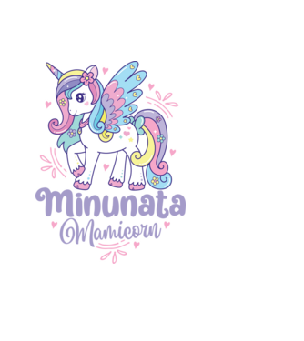 Minunata Mamicorn model albastru deschis pe tricou