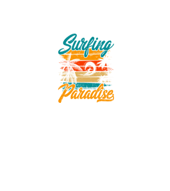 Surfing Paradise model negru pe tricou