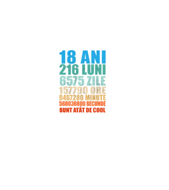 De 18 ani - luni - zile - ore - minute - secunde - sunt atât de cool model negru pe tricou