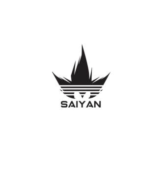 saiyan logo model alb pe tricou
