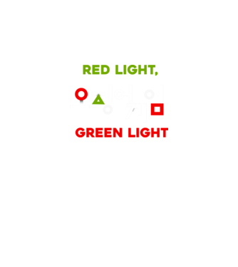 red light green light model negru pe tricou