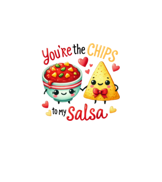 Chips to my Salsa model alb pe tricou