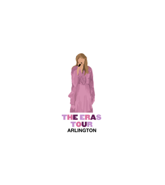 Taylor Swift The Eras Tour Arlington 3 model alb pe tricou