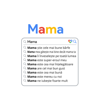 căutare Google Mama model alb pe tricou