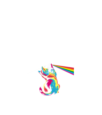 Pisica prismă model alb pe tricou
