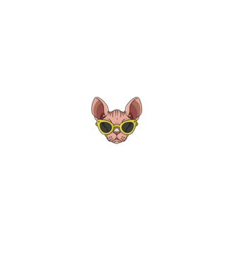 cool cats have no hair model negru pe tricou
