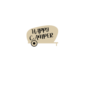Happy camper text model negru pe tricou