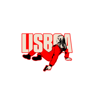lisboa la casa de papel model alb pe tricou