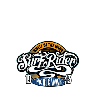 Surf Rider model negru pe tricou