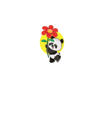 Dragoste panda model negru pe tricou