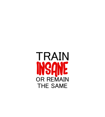 train insane model alb pe tricou