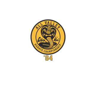 all valley karate cobra kai model negru pe tricou
