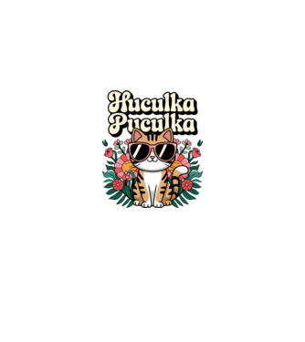Huculka Puculka pisică 3 model alb/roșu pe tricou