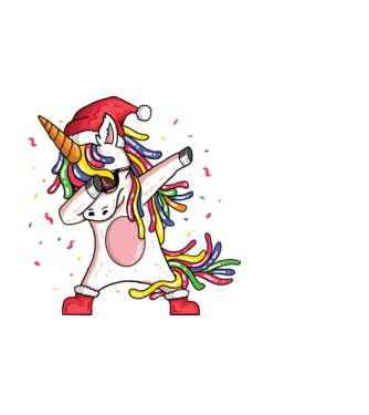 Christmas unicorn dab model negru pe tricou