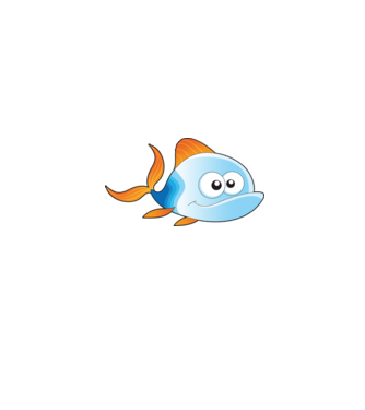 Fish model alb pe tricou