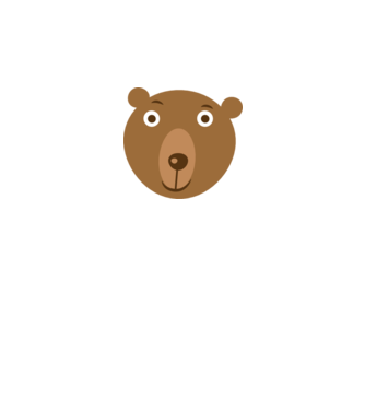 Bear Face model alb pe tricou