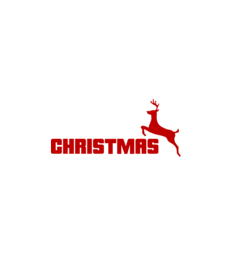 Christmas logo model negru pe tricou