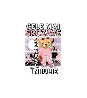 RETRO teddy fetişcană IULIE model alb pe tricou