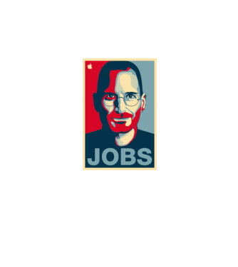Jobs pop art model alb pe tricou