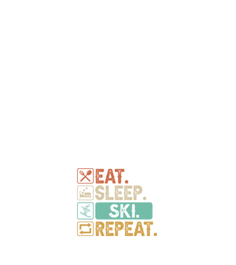 Eat Sleep SKI Repeat model albastru închis pe tricou