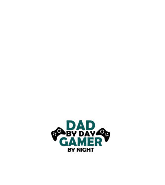 Dad by day gamer by night model negru pe tricou