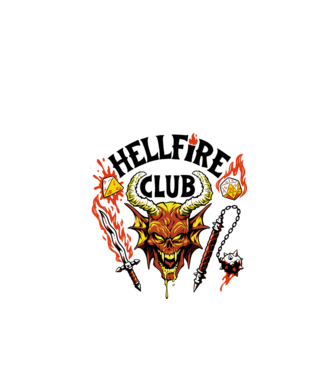 Hellfire ok model alb pe tricou