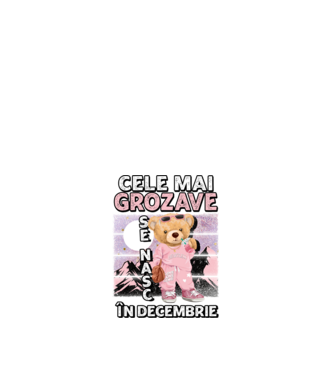 RETRO teddy fetişcană DECEMBRIE model alb pe tricou