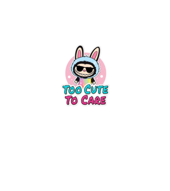 Too cute to care model negru pe tricou