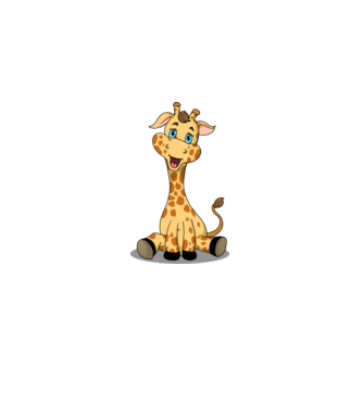 Cute giraffe model alb pe tricou