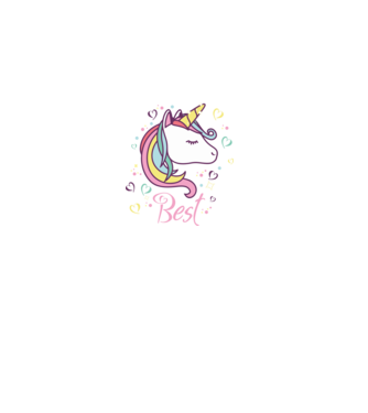 Unicorn Best model negru pe tricou