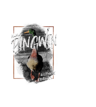 Kurwa pingwin model alb pe tricou