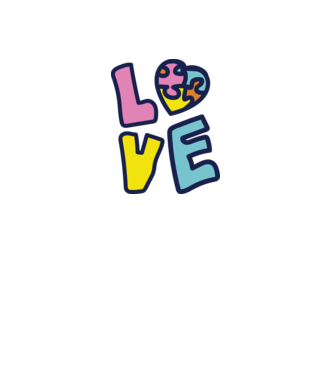 Ziua Mondială a Autismului LOVE model alb pe tricou