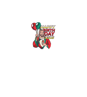 Happy Birtday Jesus! model negru pe tricou