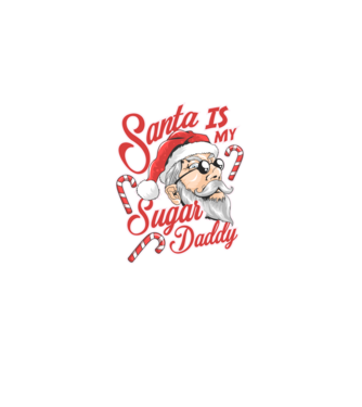 Santa is my sugar daddy model negru pe tricou