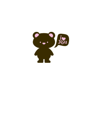 I Love You Bear model alb pe tricou