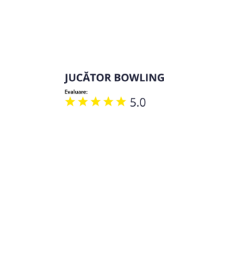evaluare: jucător bowling de 5 stele model alb pe tricou