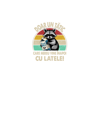 Retro Apa aki visszajött a tejjel RO model negru pe tricou