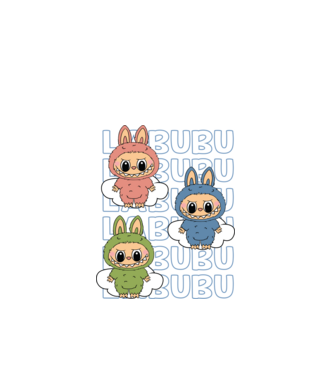 LABUBU model negru pe tricou