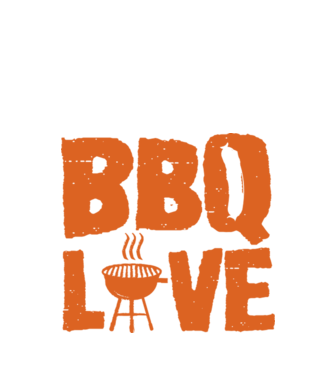 BBQ LOVE model negru pe tricou