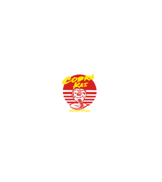 cobra kai sunset logo model negru pe tricou